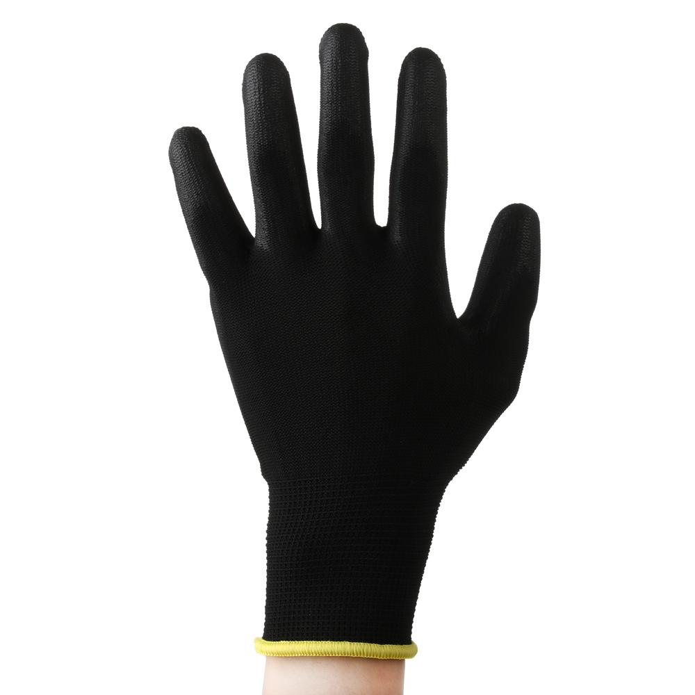 1/6 Pairs Safety Black Nylon Polyurethane Coated Labor Protection Work Gloves