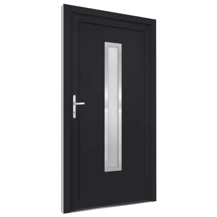 VidaXL Porte d'entrée anthracite 108x200 cm PVC 3187901