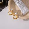 Youthway Elegant Imitation Pearl Earrings For Women Minimalist 18K Gold Plated Stainless Steel Earrings Fashion Jewelry Gift
