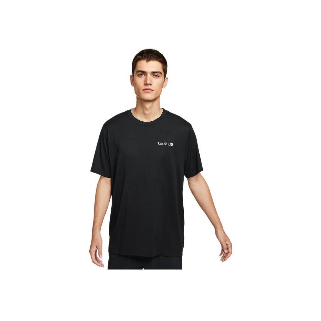 Nike Dri-Fit Letter Print Cartoon Anime Pattern Quick-Dry Training Knit Crew Neck Short Sleeve T-Shirt Men Tops Black FZ8045-010