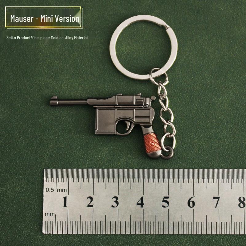 PUBG Chicken Dinner Mini Legierung Schlüsselanhänger: RPG, Raketenwerfer, Desert Eagle, Revolver, SVD, Beretta Waffenanhänger.