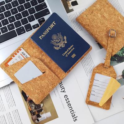 Cork Luggage Tag Passport Holder Cork Luggage Tag Passport Bag Set