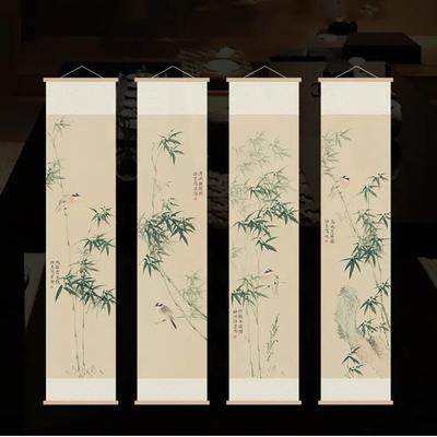 Nuevo Estilo Chino Rollo Colgante Sala de Té Restaurante Pintura Colgante Rollo Vertical Decoración Mural de Pared de Pasillo Dibujo