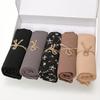 New 5Pcsgift Box Women Bubble Chiffon Hijab Female Foulard Muslim Head Scarf Solid Ladies Shawl And Wrap Custom Hijab Stoles