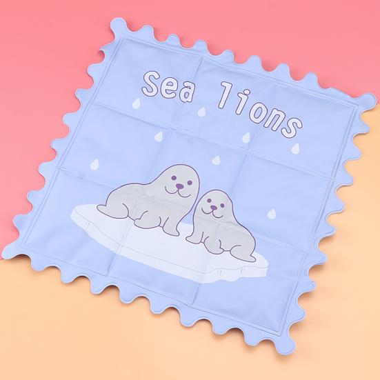 Cartoon Summer Cooling Mat, Square Cooling Seat Cushion for Car Seat, Office Chair, Foldable Leak-Proof Waterproof Ice Gel Sitting Pad