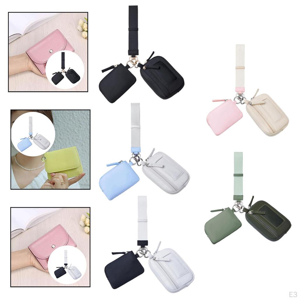 Nyckelring Armband Plånbok Dubbel Ficka Casual med Dragkedja Liten Nyckelring Kvinnor Män för