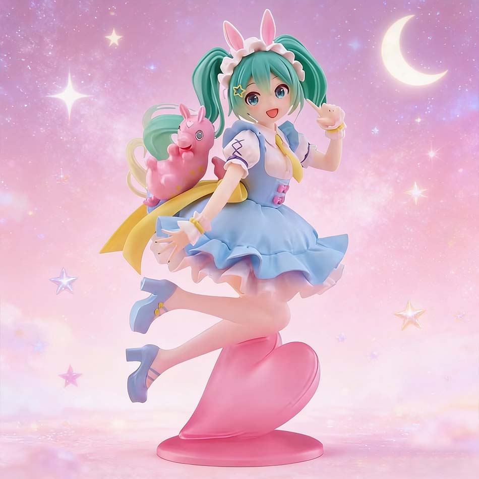 New Original Genuine Model Hatsune Miku x Rody 17cm AMP Fairy Tale Figure Anime Figurine Collections Toys Gifts