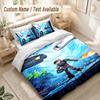 How To Train Your Dragon Bedding Set, 1 Duvet Cover & 2 Pillowcases Soft Comfortable Bedroom Home Textile Decor