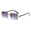 New frameless trimmed square gradual change color marine sunglasses, European and American fashion ins Internet celebrity street sunglasses