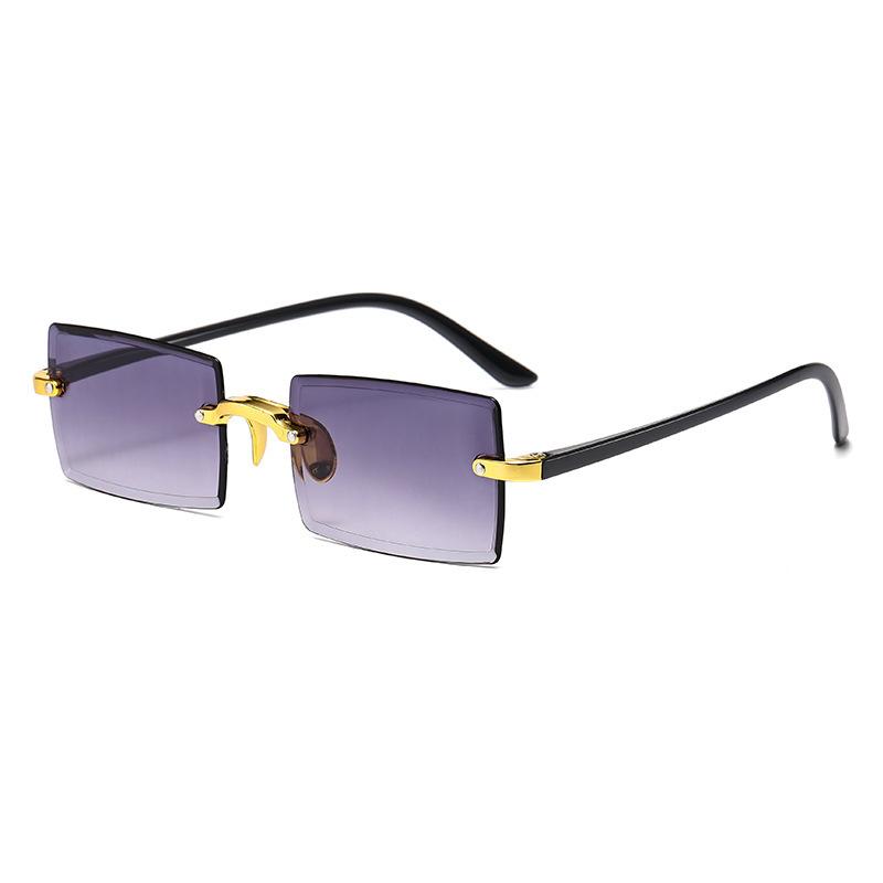 New frameless trimmed square gradual change color marine sunglasses, European and American fashion ins Internet celebrity street sunglasses