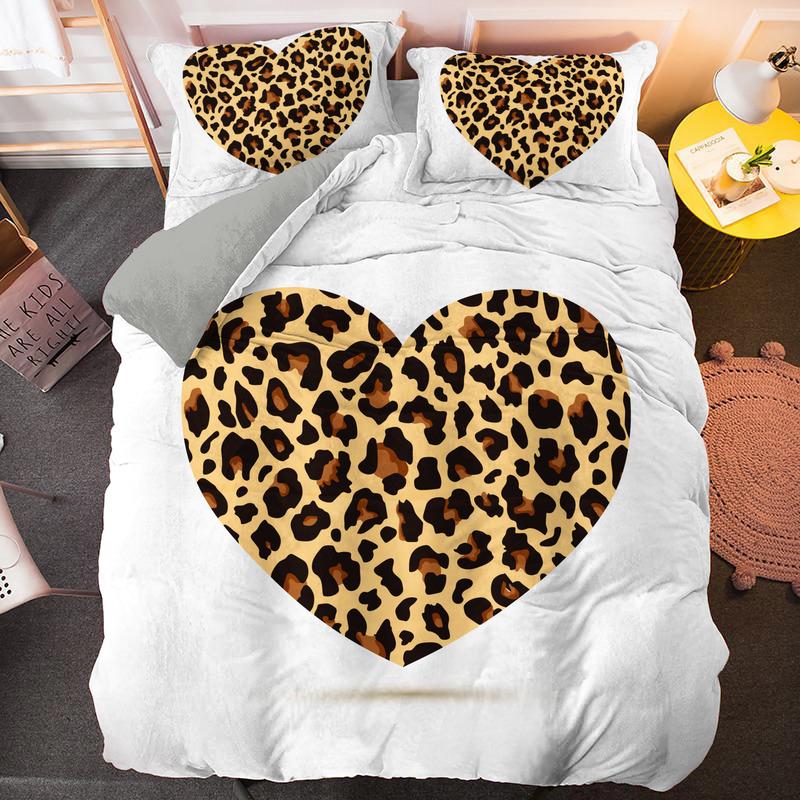 3D Kjærlighetshjerte Mønstertrykk Dynetrekksett King Queen Size Dyne Trekk med Putetrekk for Jenter Kvinner Valentinsdagsgave
