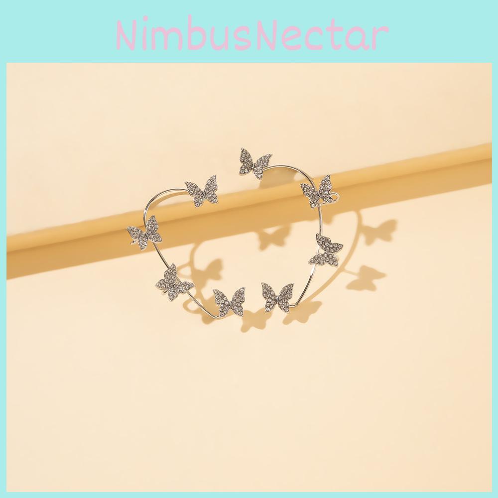 Chic Left Ear Butterfly Ear Cuff For Women Gold Alloy Plating Fashion Accessory