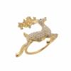 2pcs New Metal Napkin Ring Gold Color Elk Garland Napkin Holder Christmas Decor Xmas Tree Napkin Buckle Family Gathering