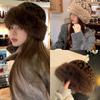 Winter Leopard Plush Ear Protection Cap Windproof Keep Warm Headgear Fluffy Fur Fisherman Hat  Outdoor Warm Brimless Caps