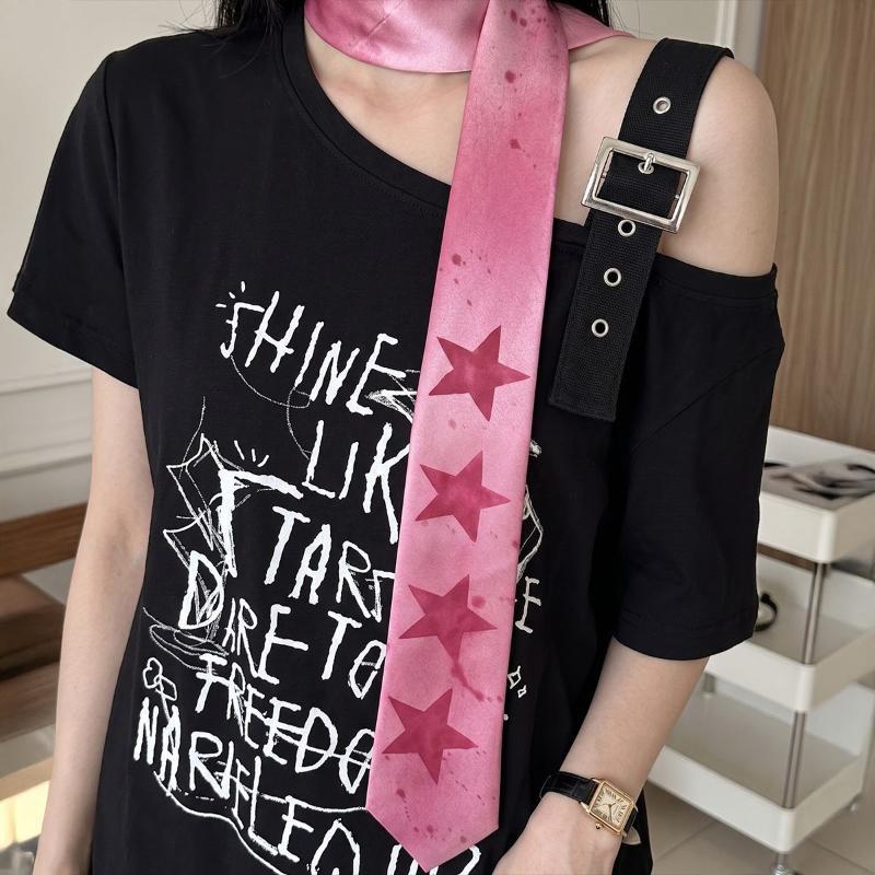 Casual Y2K Star Tie Fashionable Y2K Retro Pentagram Tie Sweet Hand Tied Multi-Functional Belt Necktie Suit Accessories