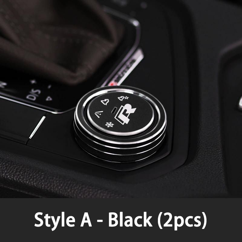 2026 Hot Sticker 2Pcs 3D Aluminum Interior Driving Mode Knob Ring Decorative Stickers For VW Volkswagen Tituan Tharu TAYRON T-RO