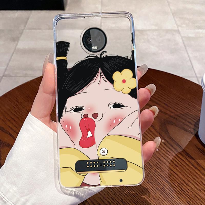 Jelly Casing For Motorola Moto Z3 Play Funda Coque Clear Silicone Soft TPU Back Cover Cute Cat Rabbit Heart Protective Case Capa