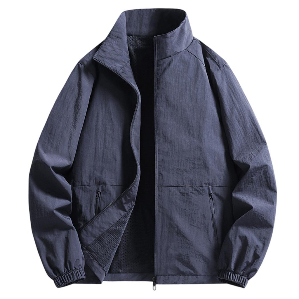 Men's Summer Light And Solid Color Outdoor Loose Large-sized Sun-protective Clothing, Waterproof Windbreaker Jacket