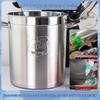 304 Stainless Steel Soup Pot with Lid - Thickened Round Barrel for Commercial Use, Ideal for Rice, Water, Braised Meat, and Porridge.