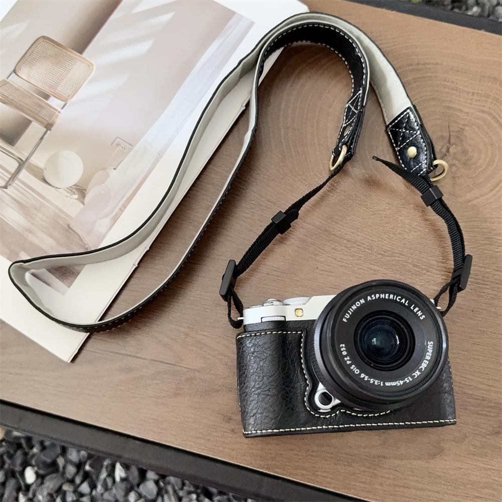 

Получехол ручной работы из искусственной кожи для камеры Fujifilm XM5 Fuji X-M5, крышка с отверстием для аккумулятора снизу, со шнурком