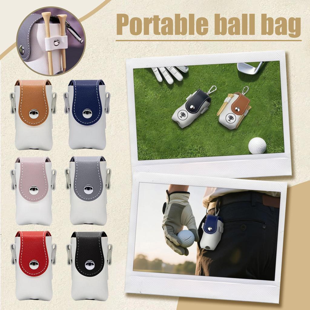 Personalized Leather Golf Ball Bag,Personalized Golf Gifts For Daddy,Father's Day Gifts,Portable Golf Accessories