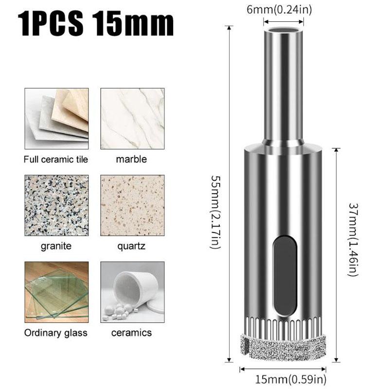 Diamantstanze, integrierter Stahl-Glasbohrer, Fliesen-, Wand-, Marmorstanze, galvanisierter Bohrer, Glaslochöffner