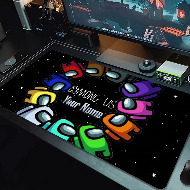Among Us Custom Name Large Size Mouse Pad Large Gaming Table Cushion Non-slip Laptop Tablet Big Mousepad XXL Mat Mini PC Playmat With Lock edge