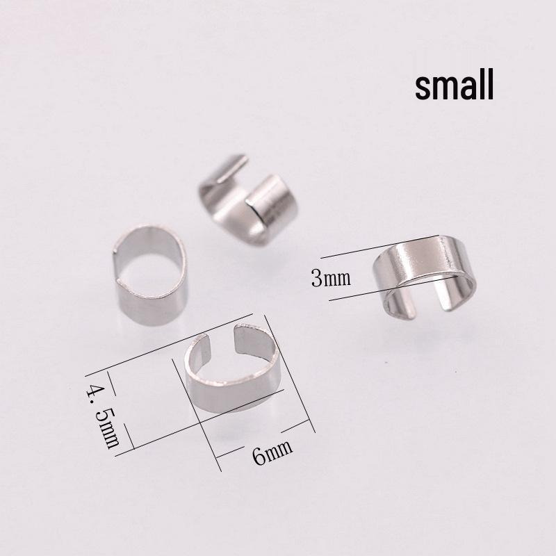 Handmade Stainless & Titanium Steel Buckle Ring Clip Clamp Jewelry Accessories