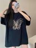 Women's Plus Size Retro Oversized Short Sleeve Mid-Length T-shirt