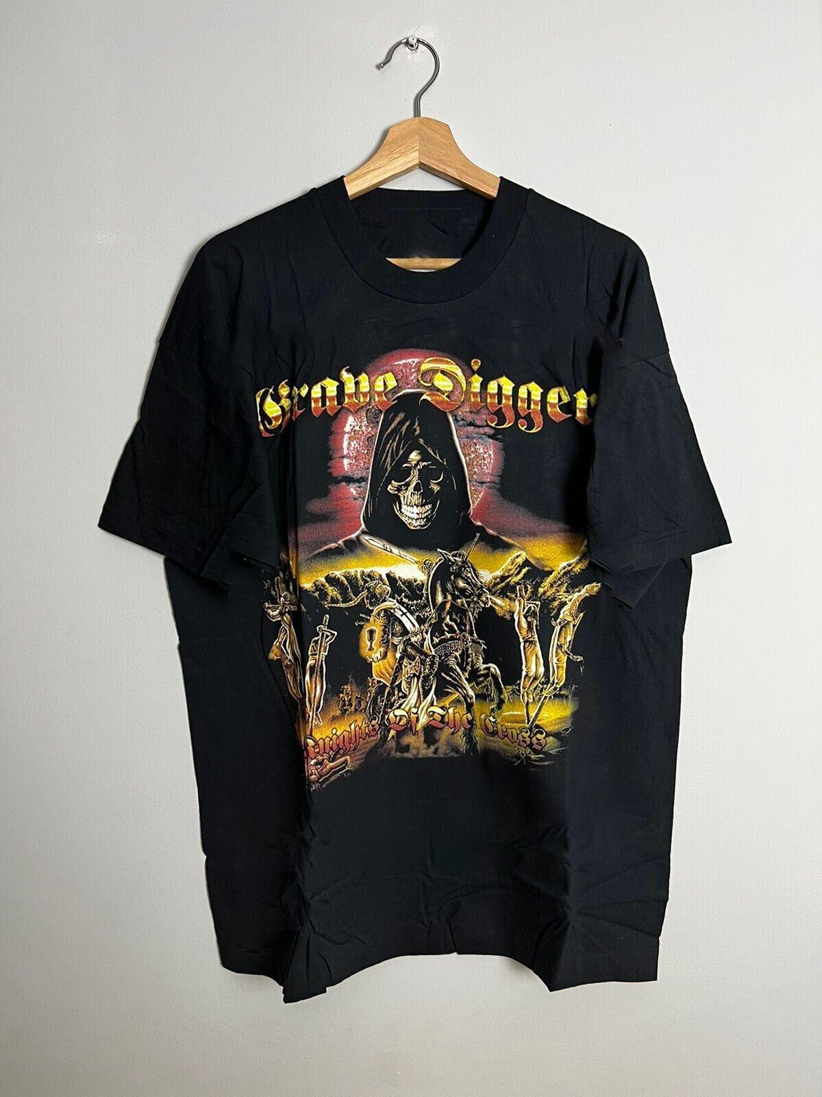 Grave Digger Knights of the Cross Rock Tee Cotton Shirt All Size SB043 3XL
