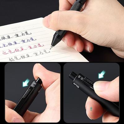 Simple Metal Multifunction Pen Press Type 0.5mm Mechanical Pencil Gravity Sensor Writing Pen School Office