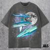 Three Remora Fish Retro Graphic T-shirts, Funny Ocean Moon Tee, Exotic Sea Life Lovers Shirt, Vintage Colorful Marine Fish Gift