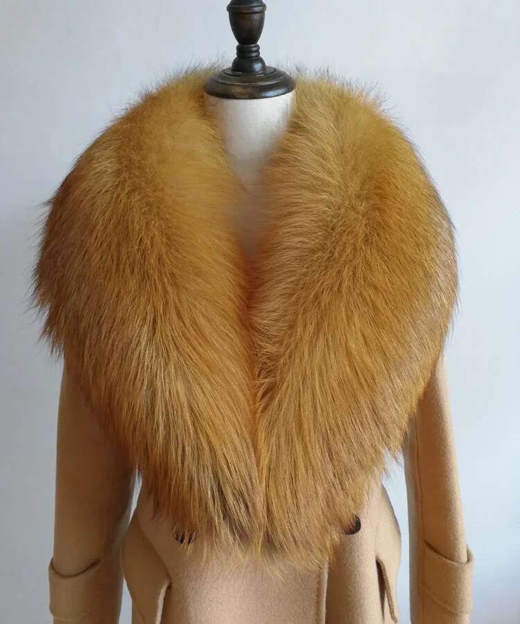 Natural Raccoon Fur Collar Scarf Genuine Fur Scarves Shawl Neck Warmer Fur Square Collar Women Long Scarf Winter Fox Fur Collar