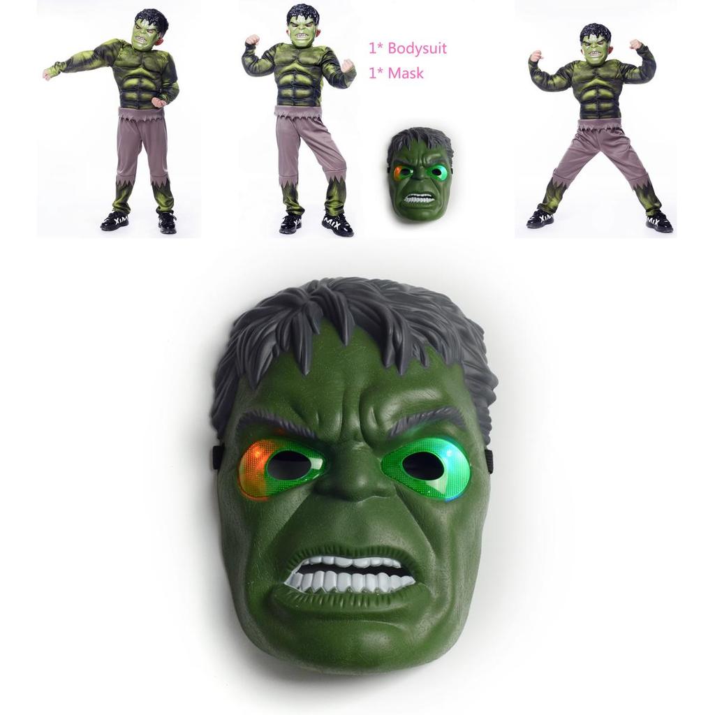The Avengers Hulk Muscle Mask Costume For Boys Premium Quality Cosplay Outfit