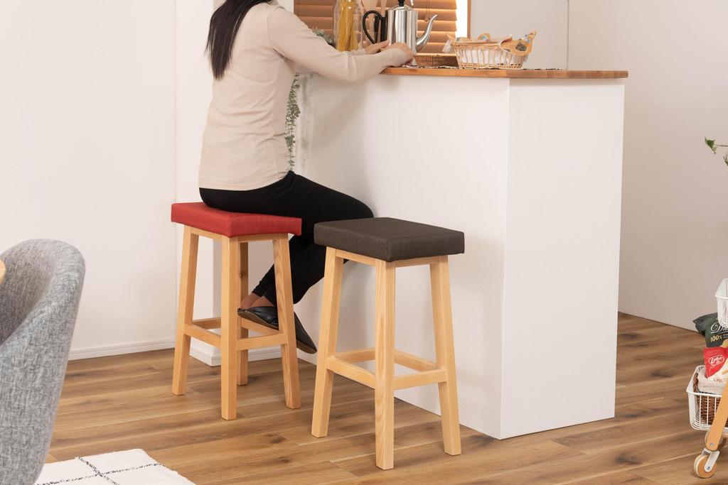 AZUMAYA Bambi High Stool, Brown, CL-789CBR