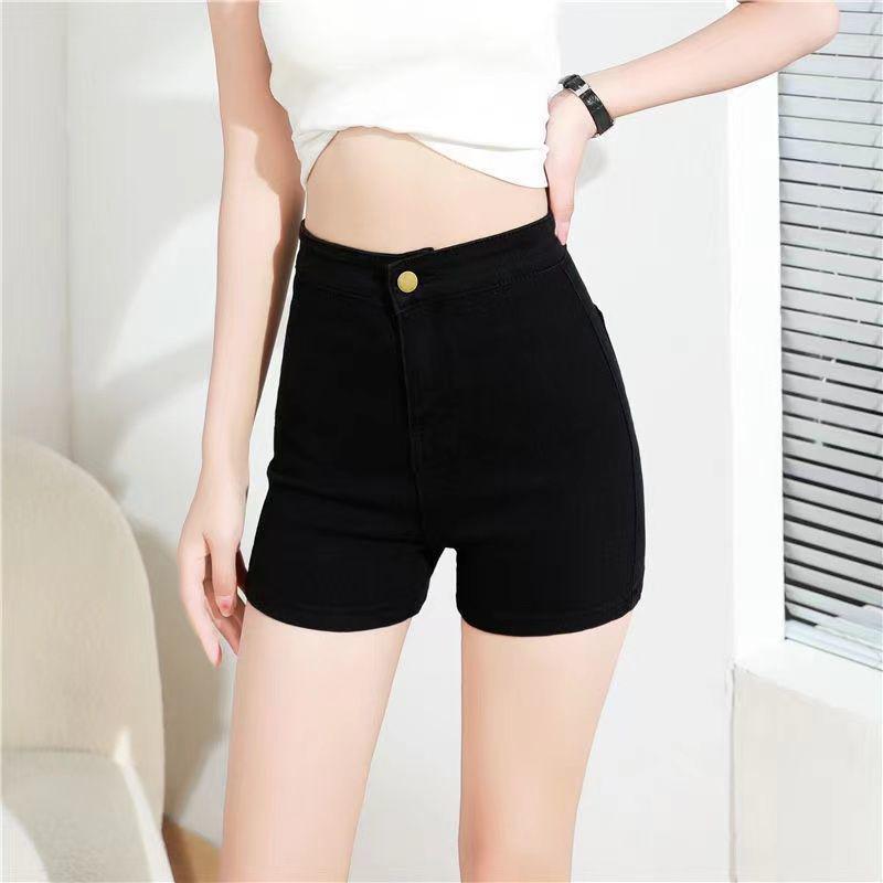 Women s High-Waist A-line Slimming Distressed Denim Shorts L