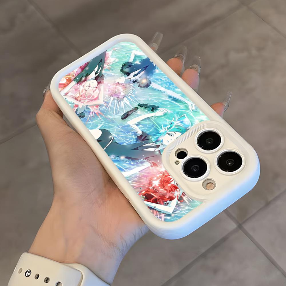 Anime L-Land Of The Lustrous Phone Case For IPhone 17 Air 16 E 15 14 Plus 13 12 11 Pro Max White Sky Eye Stepped Protective Case