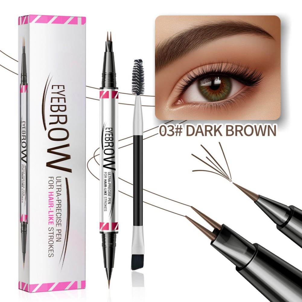 Waterproof Dual-Ended Eyebrow Pen and Eyebrow Brush