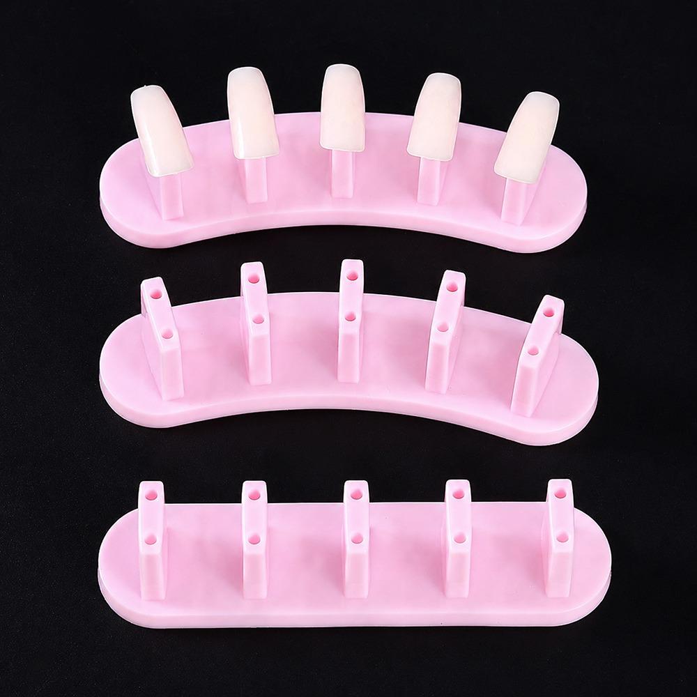 

3pcs Plastic Nail Art Training Holder Removable Nail Practice Base Stand Manicure Training рожевий