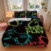3pcs Start Play: Anime Controller Design Comforter Set with One Quilt Cover and Two Pillowcases (No Core), Bedroom Decor, Festive Gifts