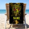 1pc Football18 Beach Towel with Custom Name, Beach/Swimming/Bath/Picnic/Camping Towel, Suitable for Seaside Beaches