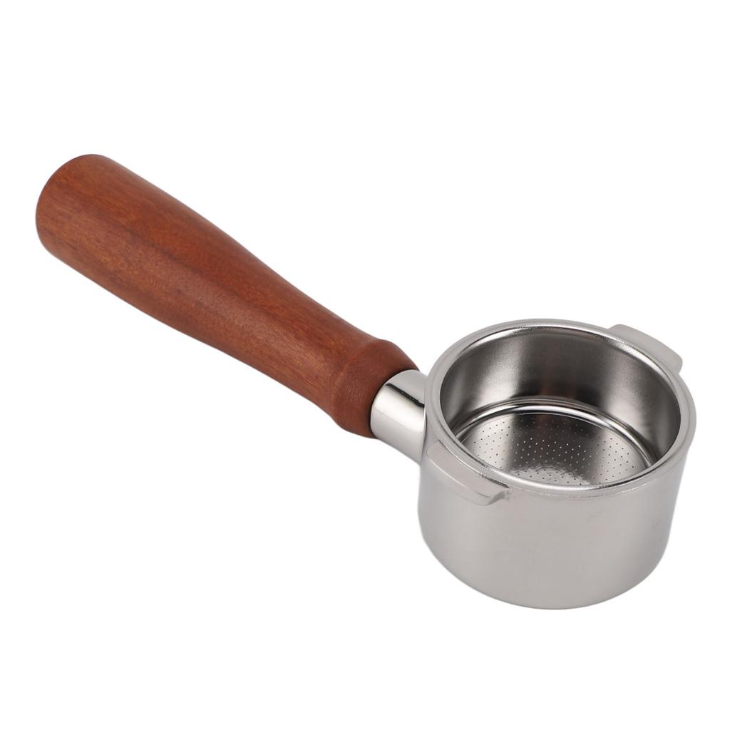 51mm 2 Ears Coffee Bottomless Portafilter 304 Stainless Steel Bottomless Portafilter with Wood