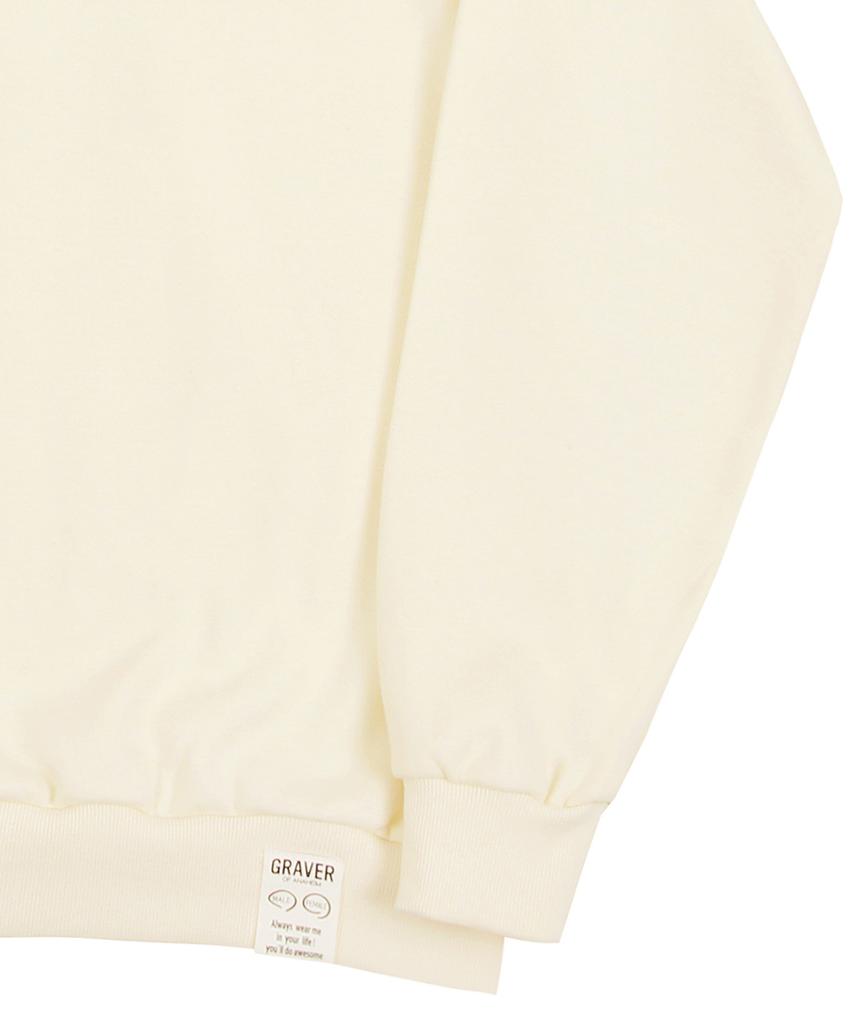 GRAVER [Unisex] Pink Flower Dot Embroidered Sweatshirt_Cream