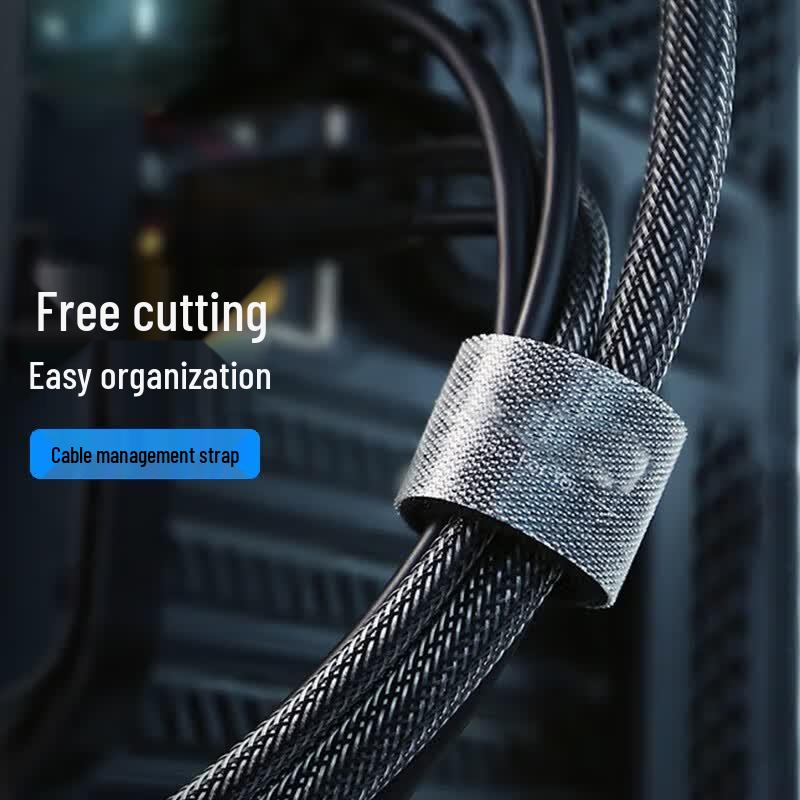 Reusable Cable Management Hook and Loop Roll