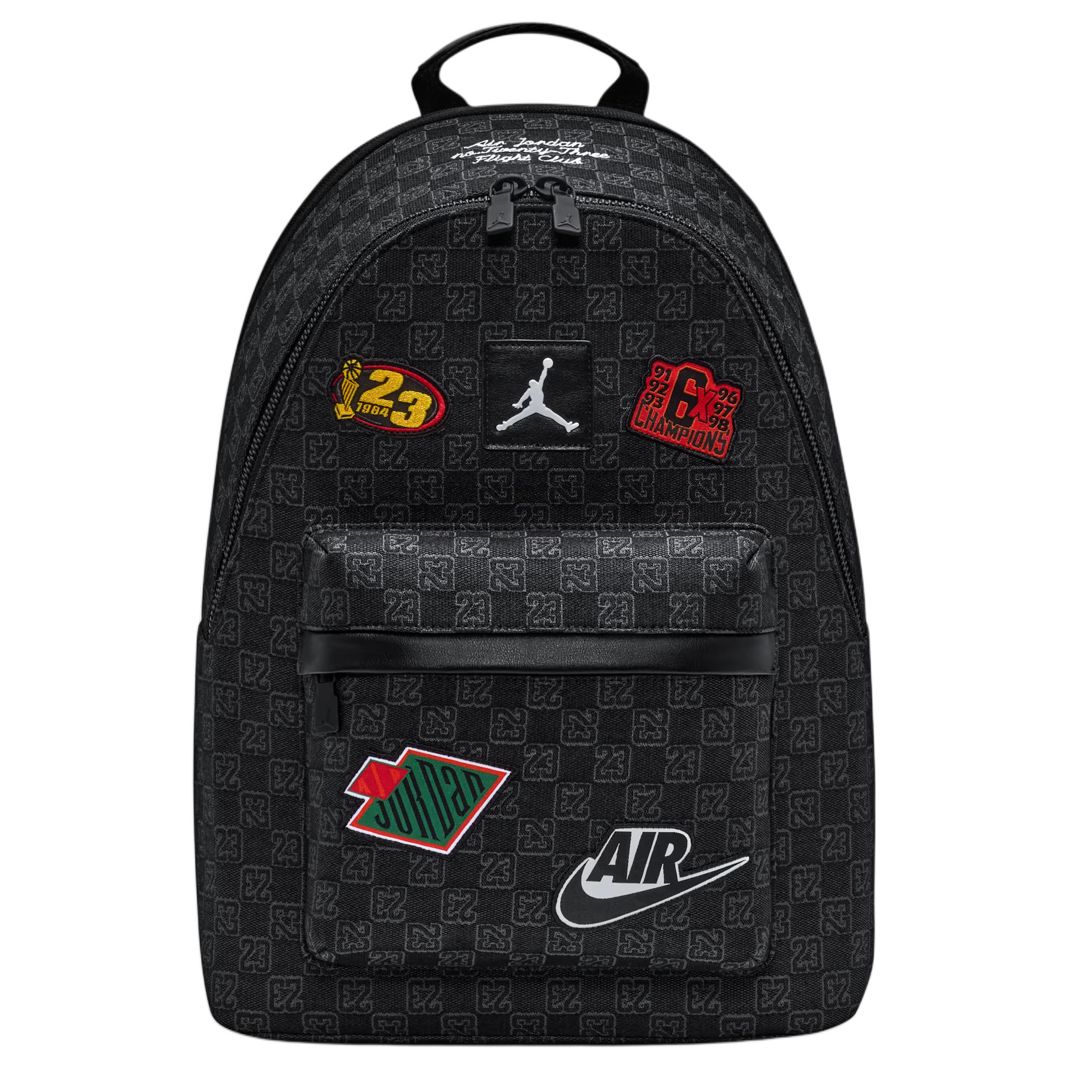 Jordan Monogram 20L Woven Letter Pattern Polyester Backpack Unisex backpack Black MA9155-023 Black