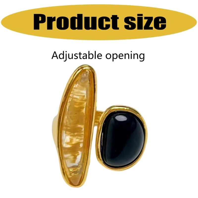 Vintage Irregular Crystals Open Adjustable Rings for Women In Elegant Styles for Parties And Trendy Jewelry Gifts