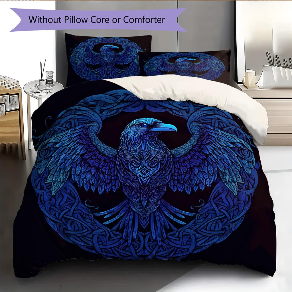 Blue Eagle  Pattern Bedding Quilt Set Quilt Cover Pillowcase Home Decoration  Gift (1 * Duvet Cover + 2 * Pillowcase, Without Core)