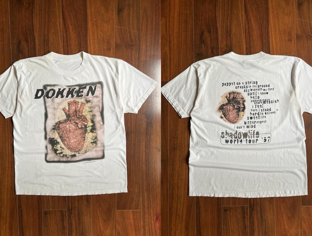 Винтажная футболка Dokken Shadowlife Metal S-5XL SE342 БЕСПЛАТНАЯ ДОСТАВКА Унисекс XXXXL