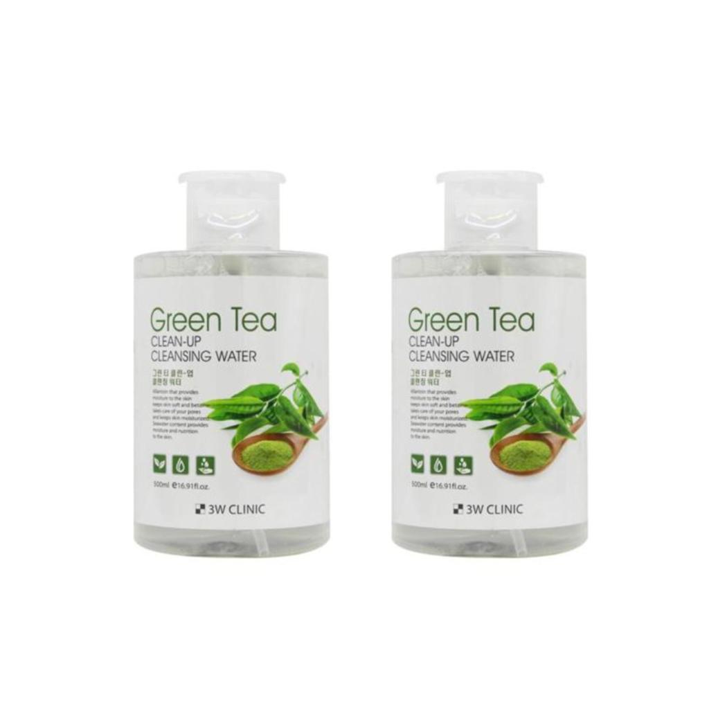 3w Clinic Grüner Tee Clean Up Reinigungswasser 500ml (3 Optionen)