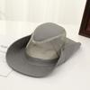 Wide Brim Mesh and Fabric Panama Style Bucket Hat for Outdoor Activities